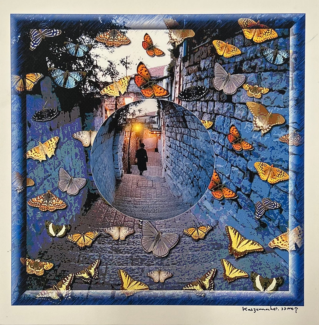 Bubbles & Butterflies-Navy Blue
